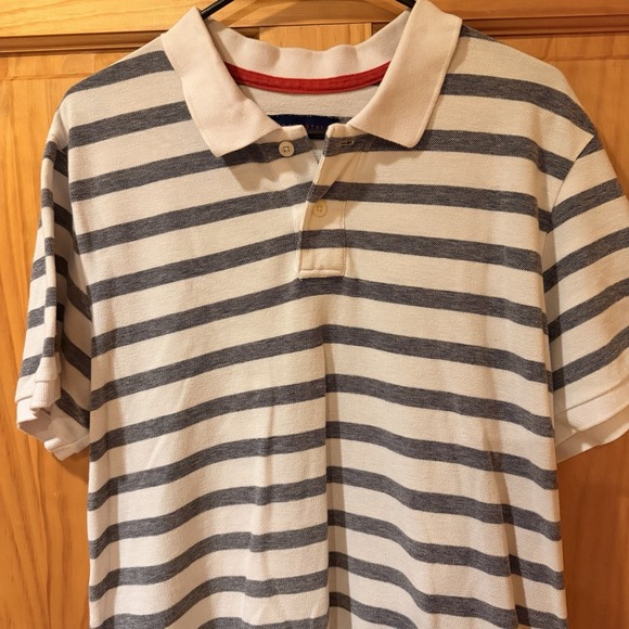 Aéropostale Other - Aeropostale Blue, Gray & White Striped Short Sleeve Polo Shirt Men's Size XL